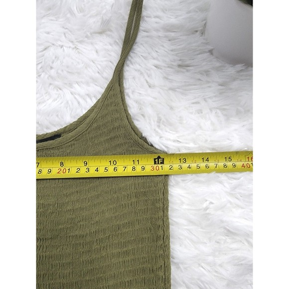 [499] Forever 21 Green Shirred Boho Cami Dress - Picture 4 of 9